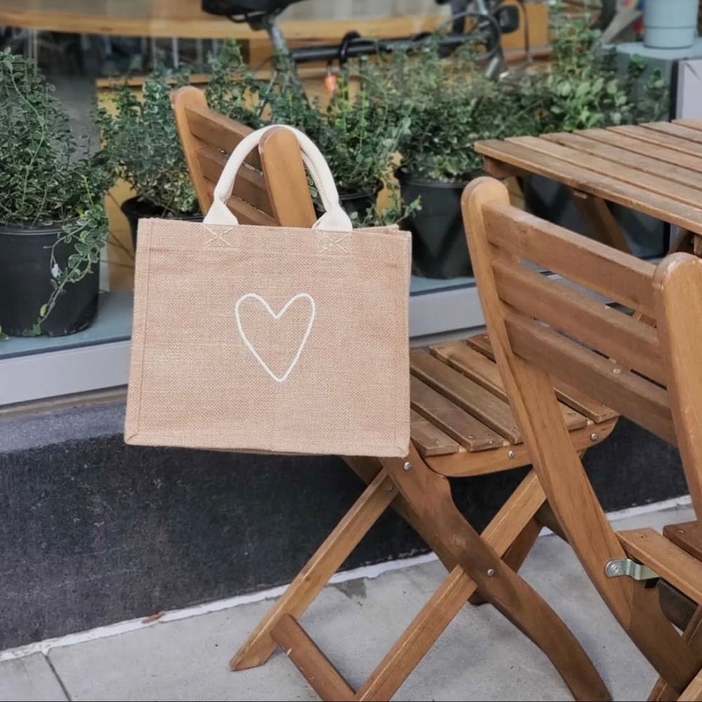 Jute Tote | Heart Design - Picture 4 of 8